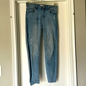 H&M stretchy light faded ripped jeans
